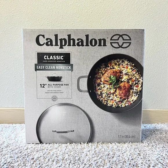 Calphalon Classic Hard-Anodized Nonstick 12” All Purpose Pan w/ Cover LIKE NEW - Picture 1 of 15